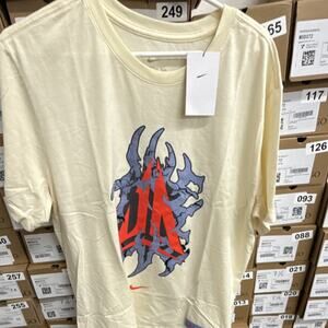 Nike Men's Crew Neck Cotton Graphic T-Shirt Short Sleeve Beige Size XL